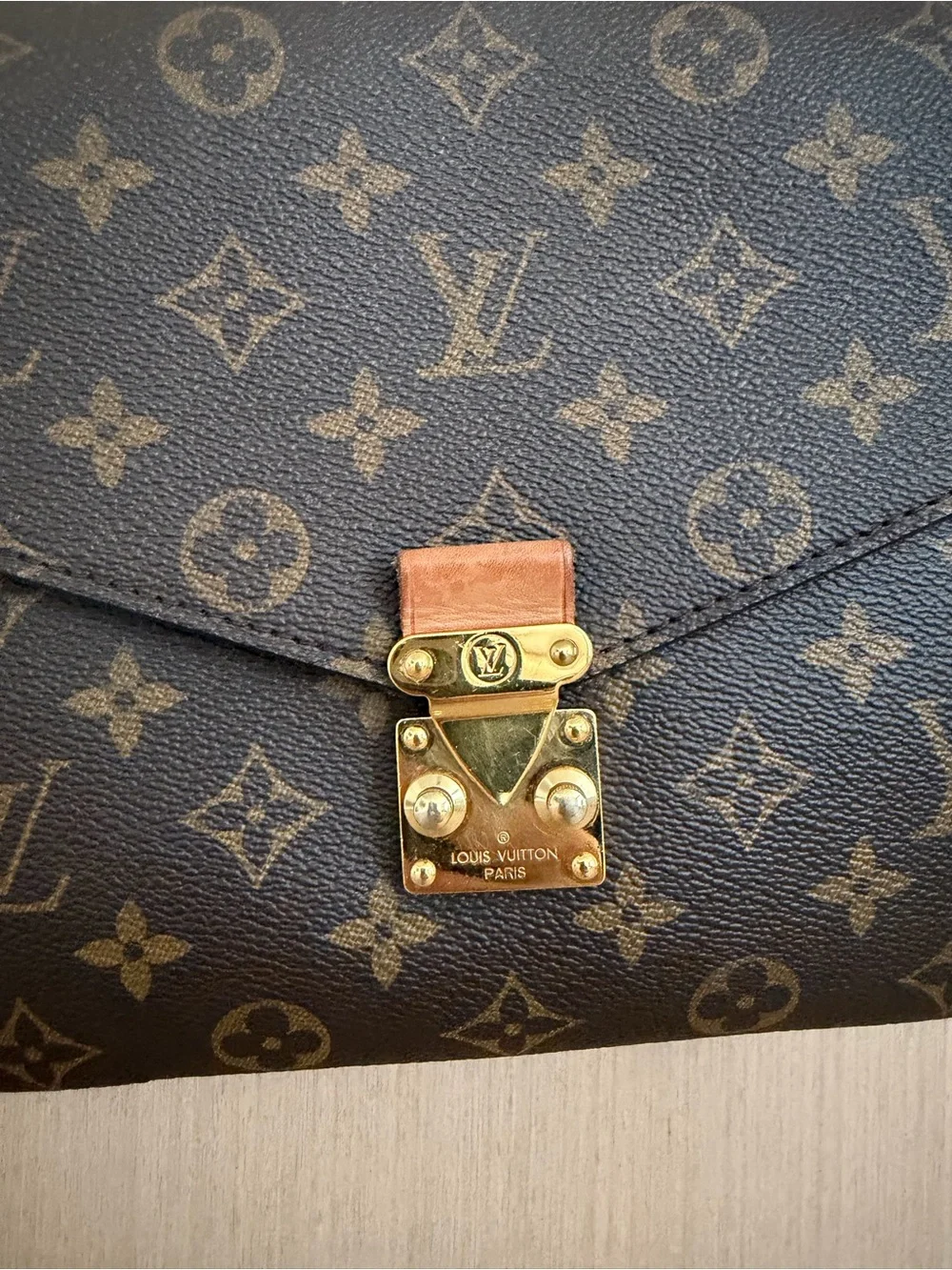 Louis Vuitton Monogram Canvas Crossbody with Gold Hardware